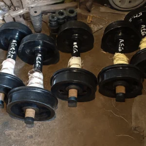 Trolley wheel with shaft